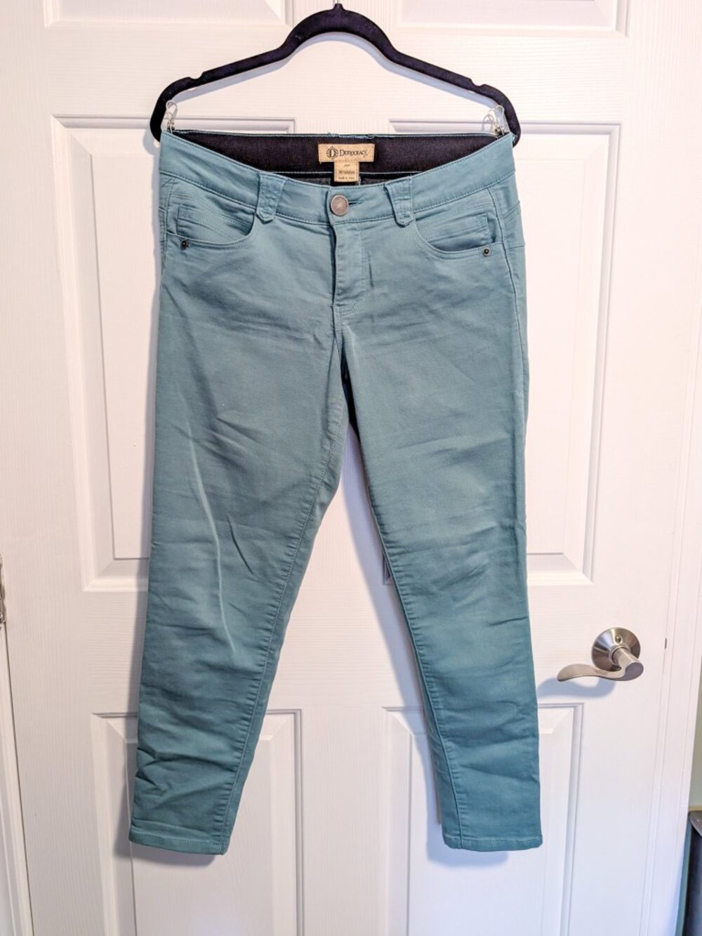 Democracy "Ab"solution high rise ankle skinny pant - size 10 teal
